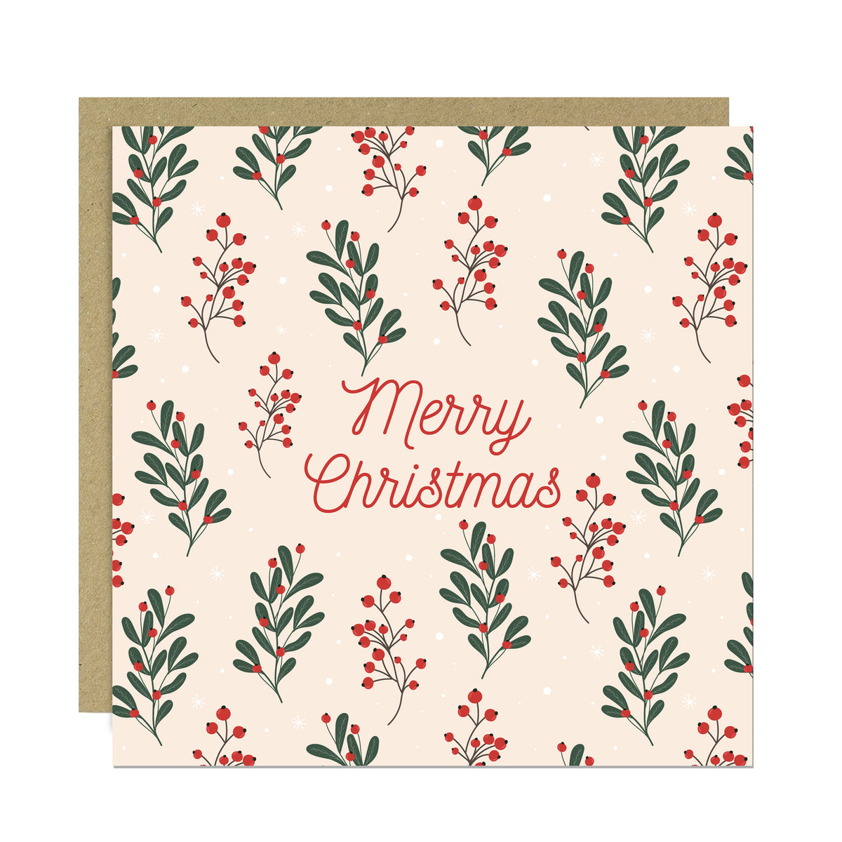 Christmas Cards Pack of 6 With Kraft Envelopes Merry Christmas