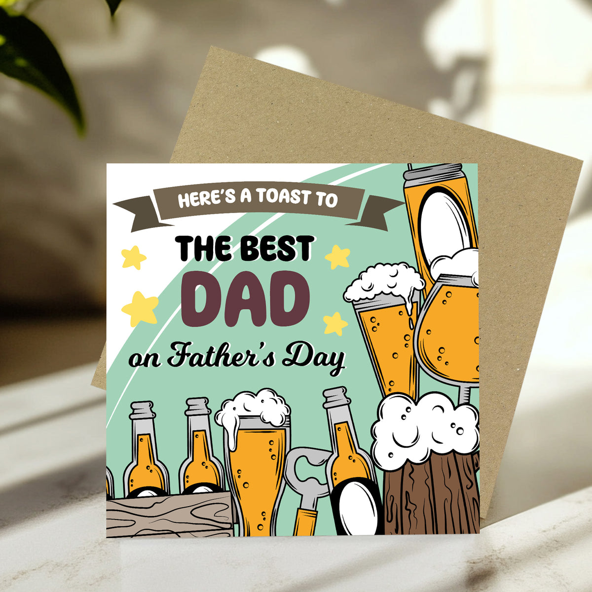 Fathers Day Best Dad Card From Daughter Son Novelty Beer Father