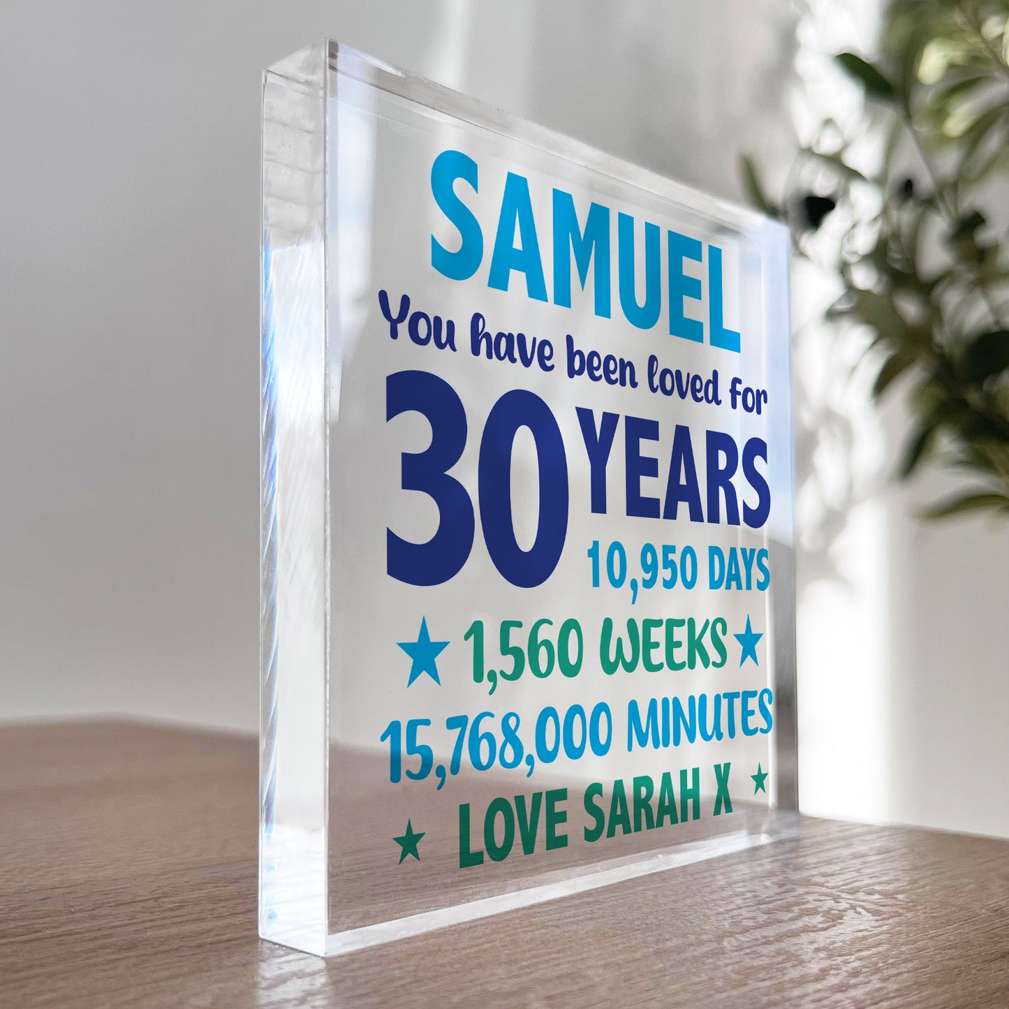 PERSONALISED 30th Birthday Gifts For Him Son Grandson Brother