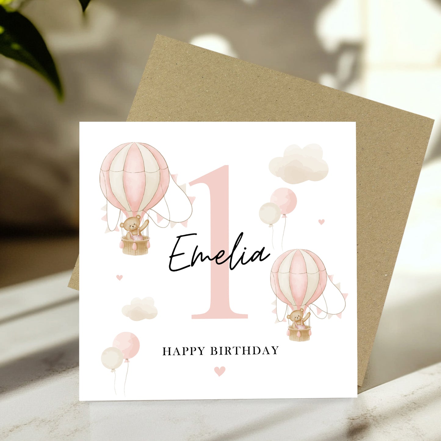 Personalised 1st Birthday Card Baby Girl First Birthday Card
