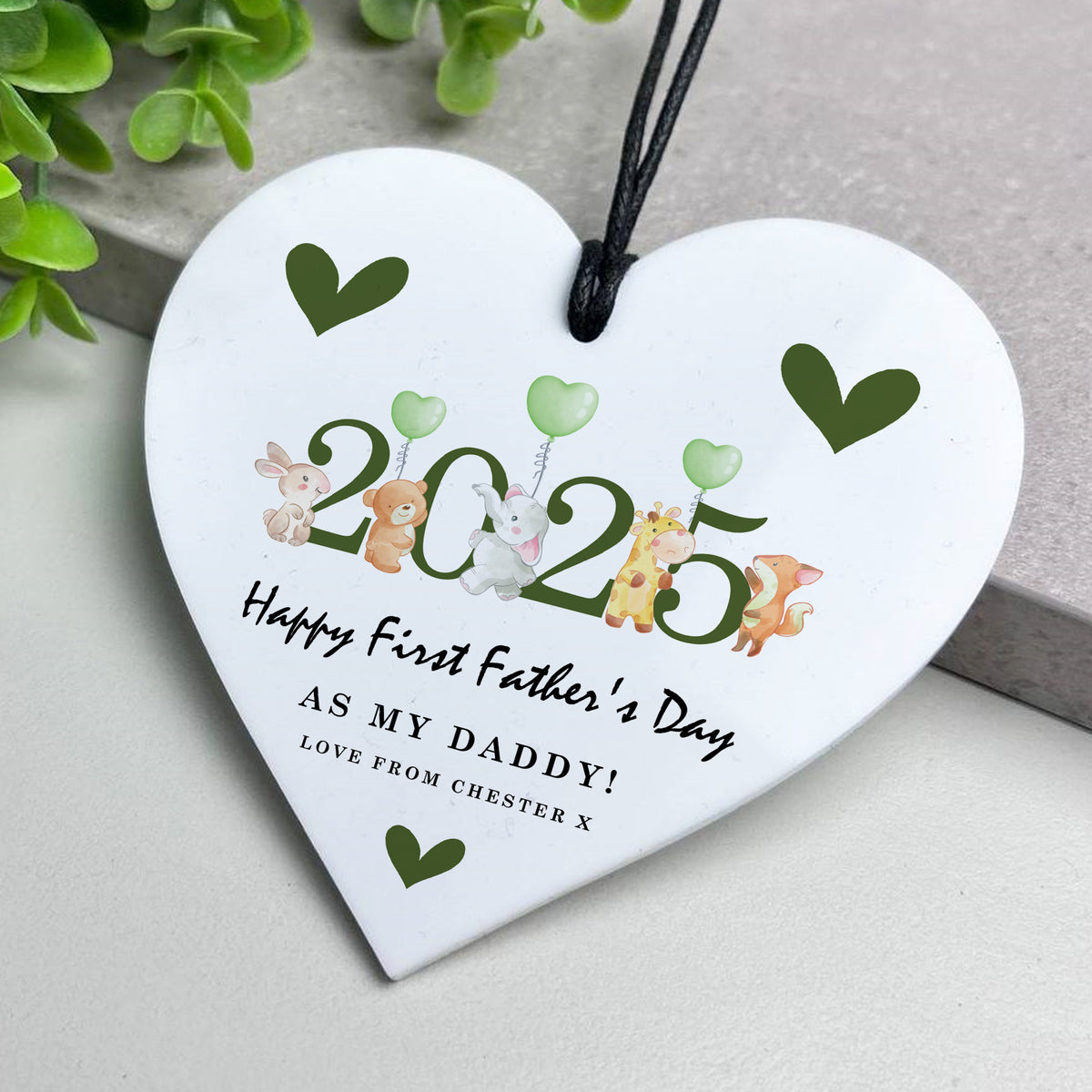 Personalised First Father's Day Heart Gift For Daddy New Dad