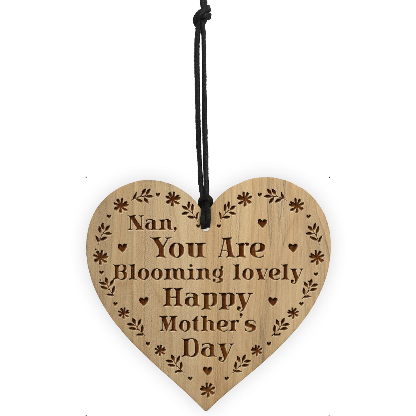 Mothers Day Gifts Wood Heart Blooming Lovely Special Nan Gift