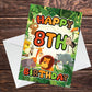 8th Birthday Card for Boy Girl Jungle Safari Animals 8 Years