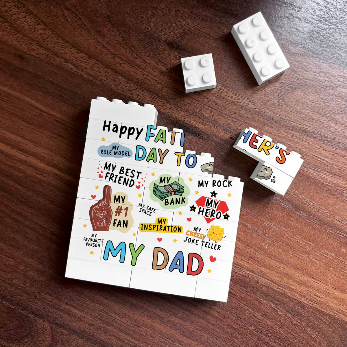 Gift For Dad For Fathers Day Dad Building Block Dad Plaque Gift