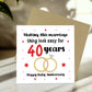 40th Wedding Anniversary Card For Husband Wife Couple Ruby