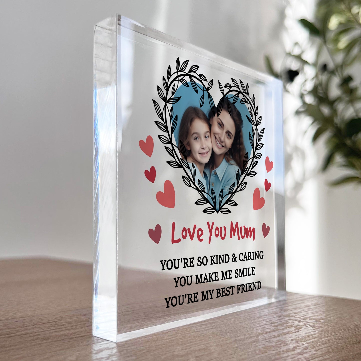 LOVE YOU MUM Gift For Mothers Day Personalised Photo Block