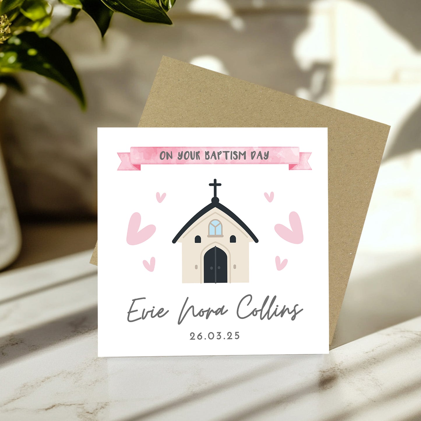 Personalised Baptism Card On Your Baptism Day Card For Daughter