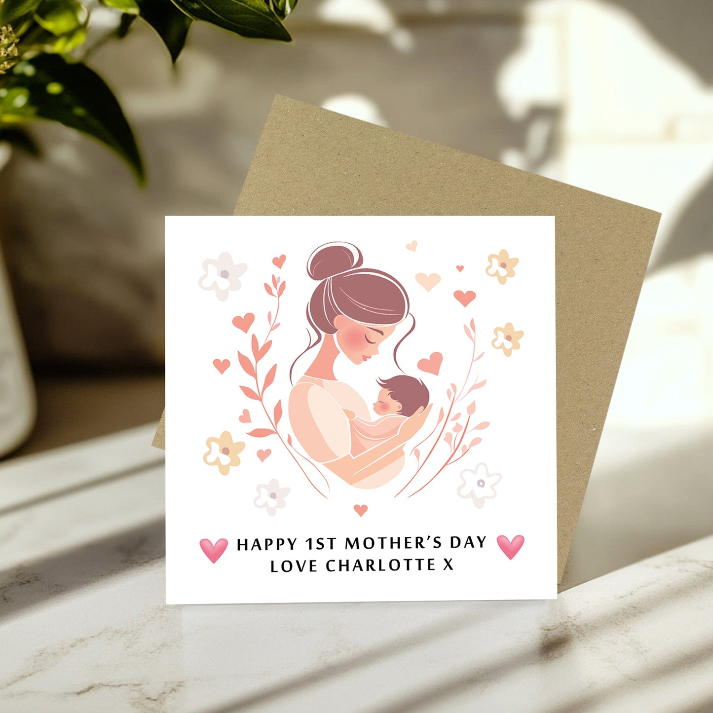 Personalised 1st Mothers Day Card With Baby Name 1st Mothers Day