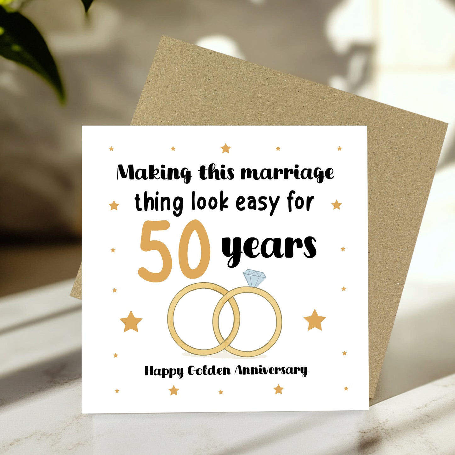 50th Wedding Anniversary Card For Husband Wife Couple