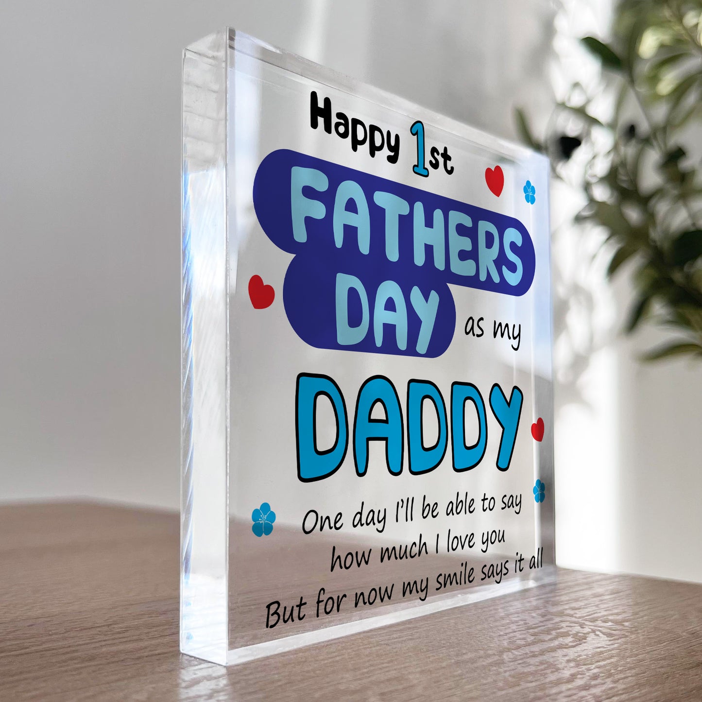 Cute 1st Fathers Day Gift For Dad Daddy Acrylic Block Present