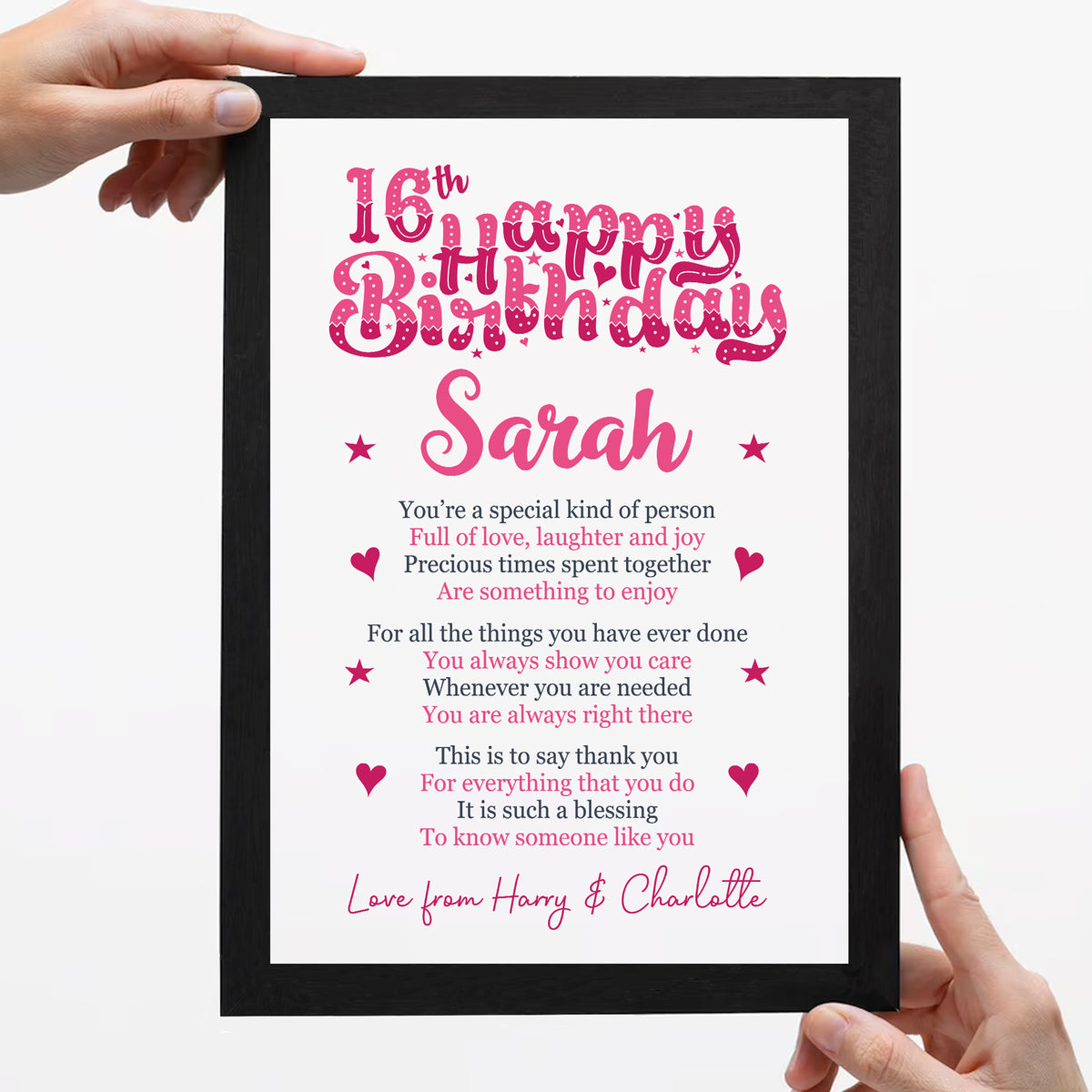 PERSONALISED 16th Birthday Gifts For Her Gift For Daughter