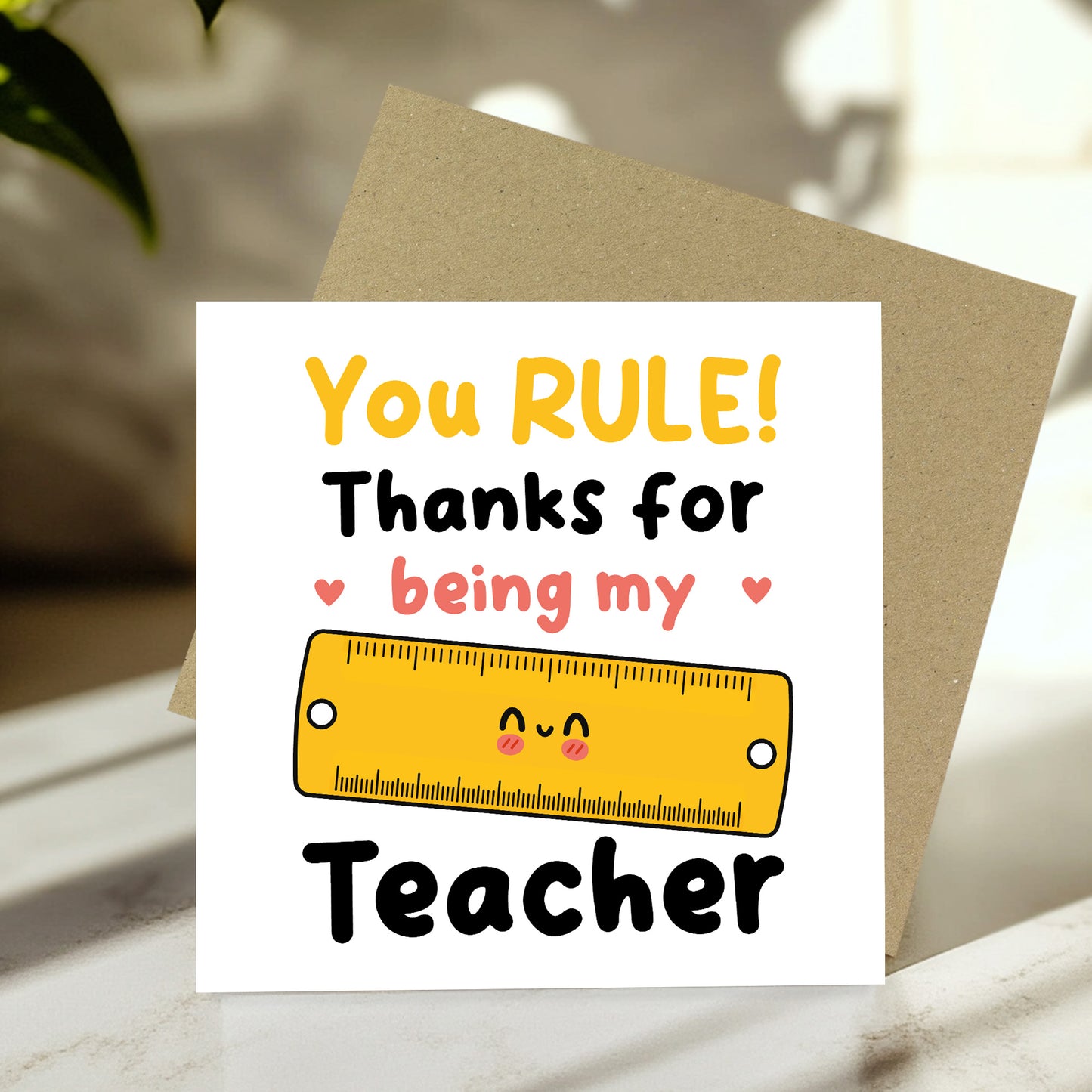Special Card For Teacher YOU RULE Card Teacher Appreciation Card