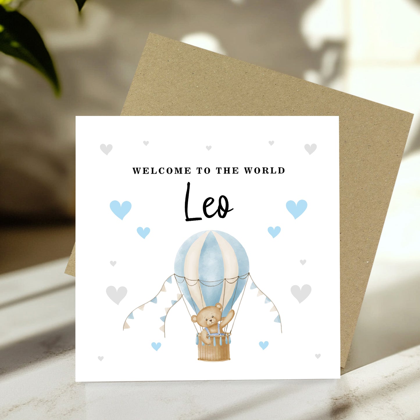 Personalised New Baby Card Welcome To The World Card