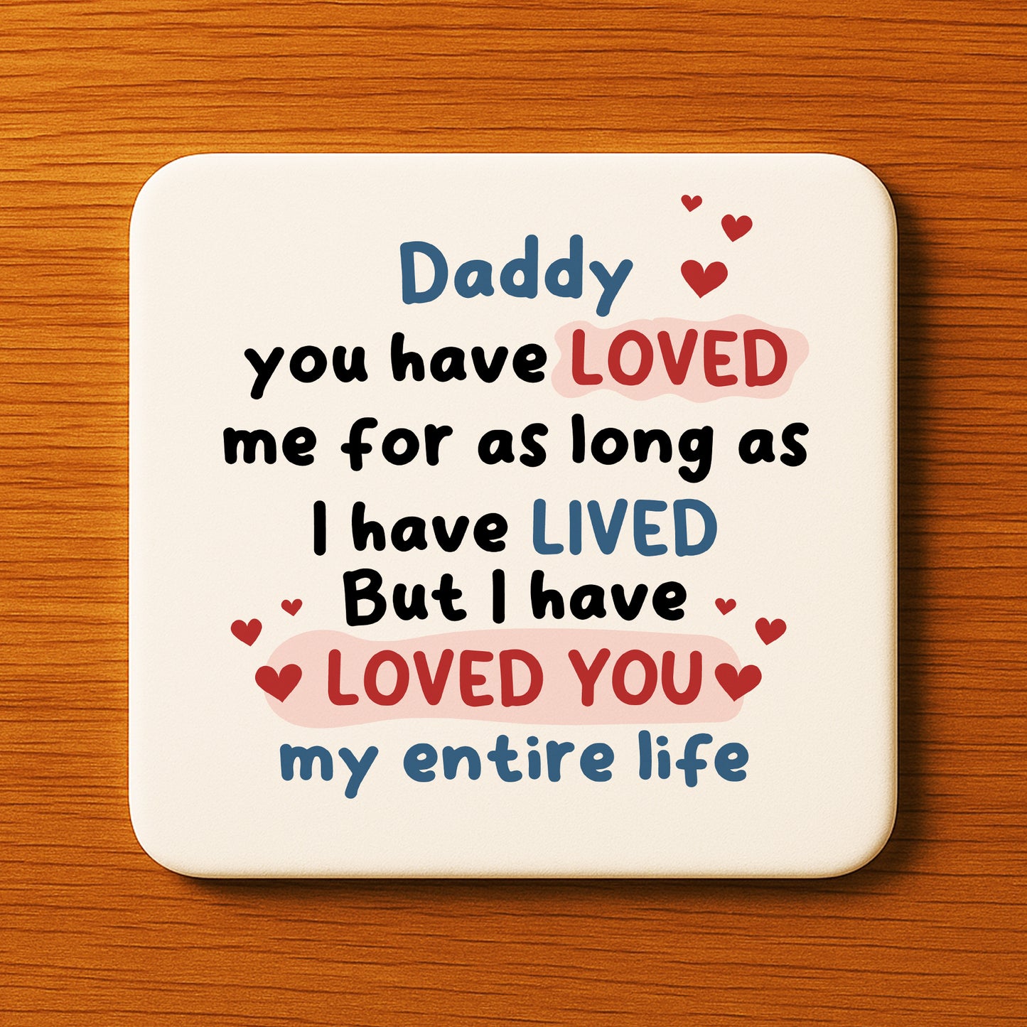 Cute Dad Gift Dad Coaster Loved You My Entire Life Dad Gifts