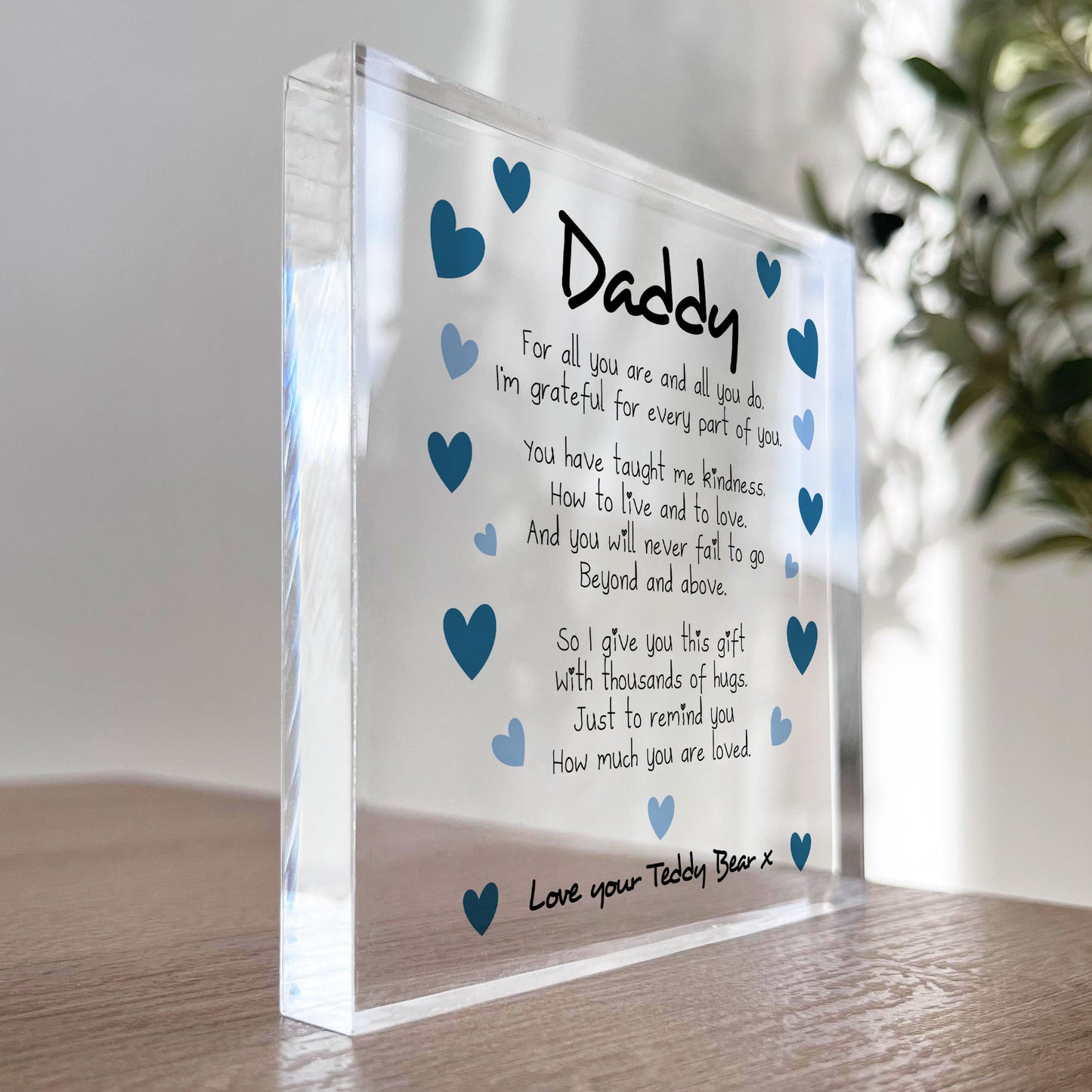 Fathers Day Birthday Gift For Dad Acrylic Block Plaque Present