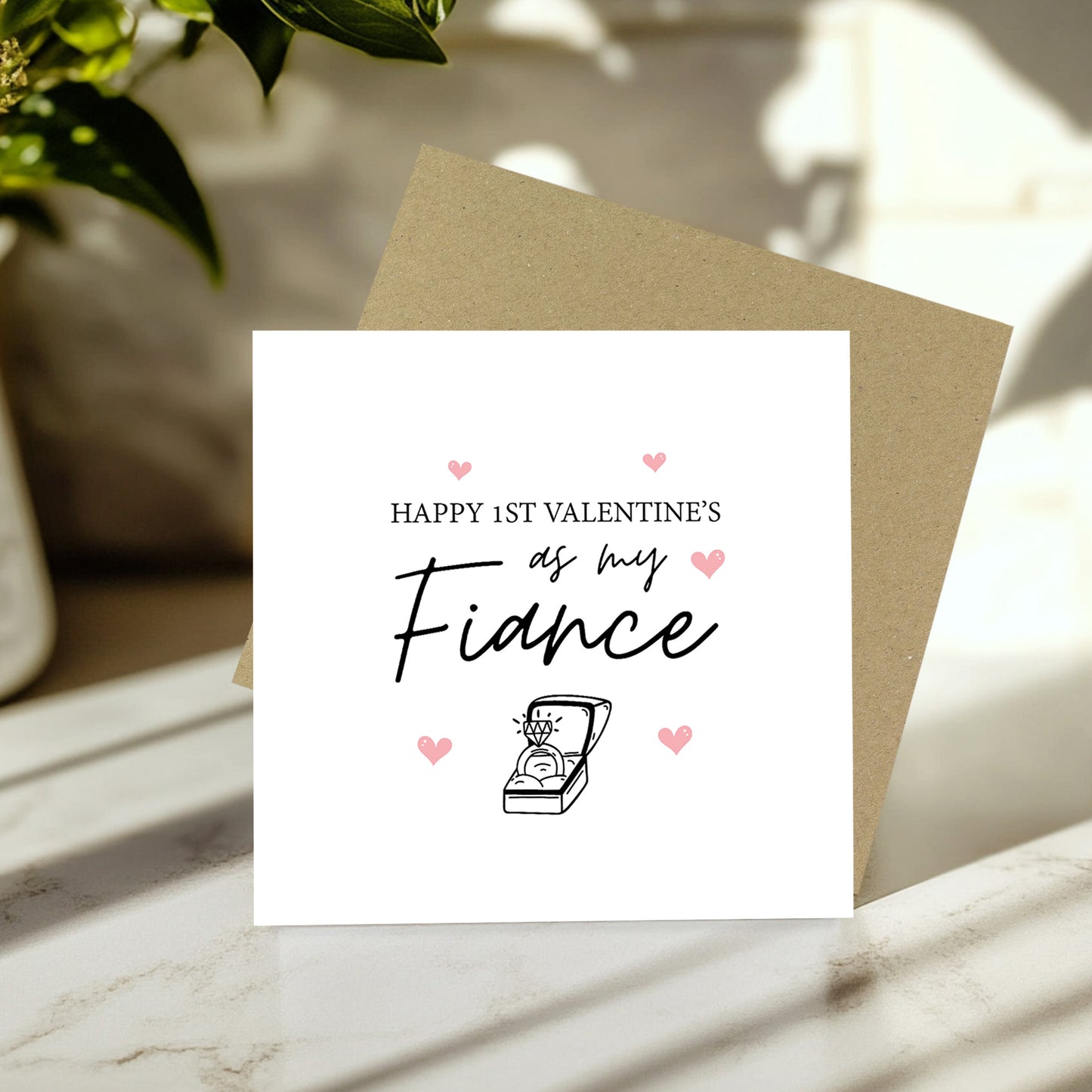 1st Valentines As My Fiance Card Fiance Valentines Card