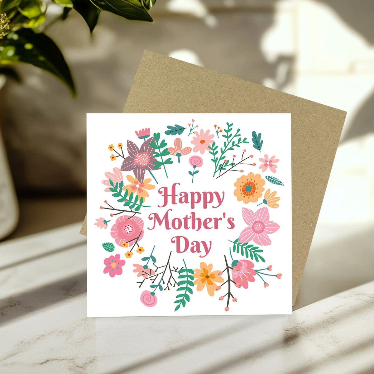 HAPPY MOTHERS DAY CARD Floral Mothers Day Card Nan Card Mum Card
