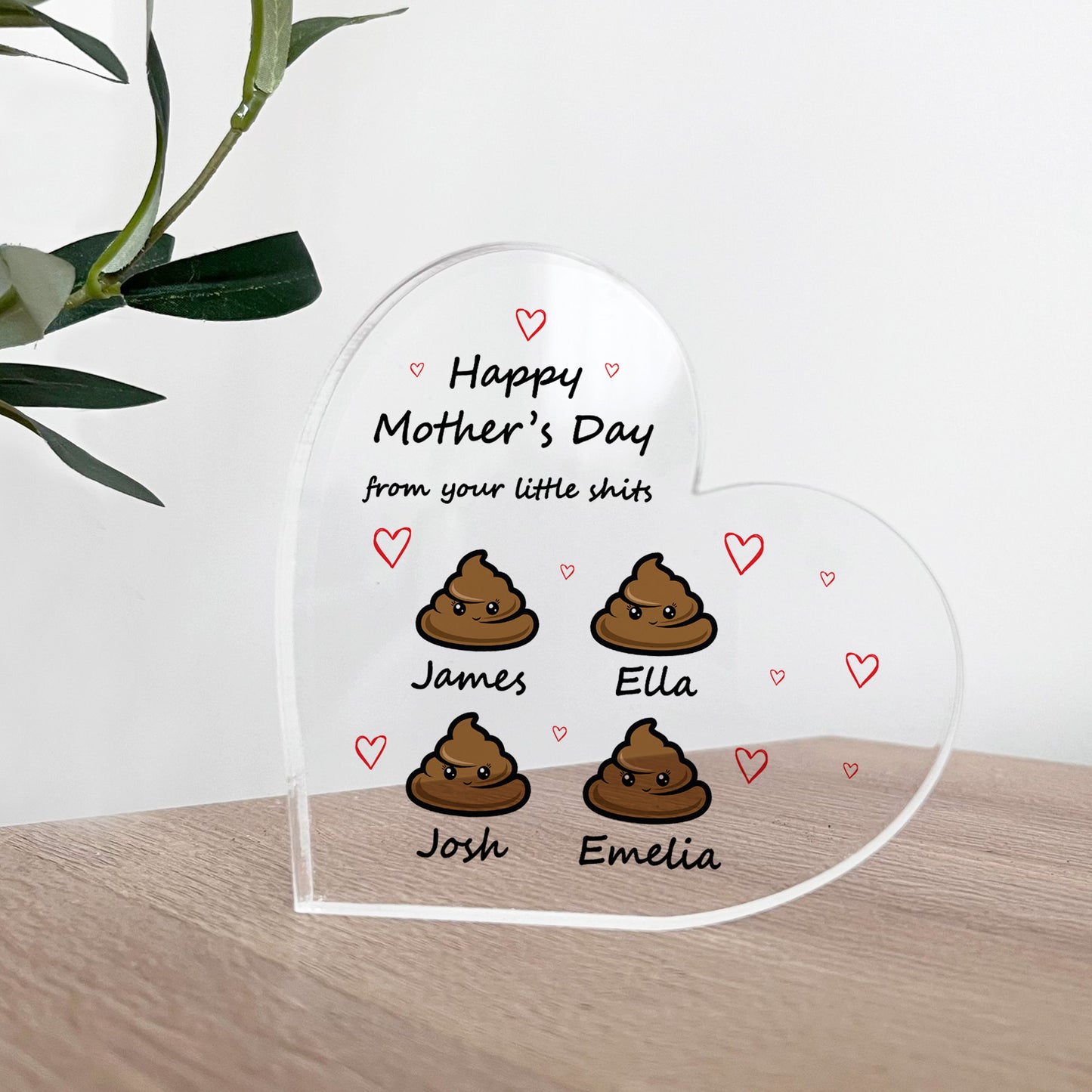Personalised Mum Gift Mothers Day Gift Heart Plaque Funny