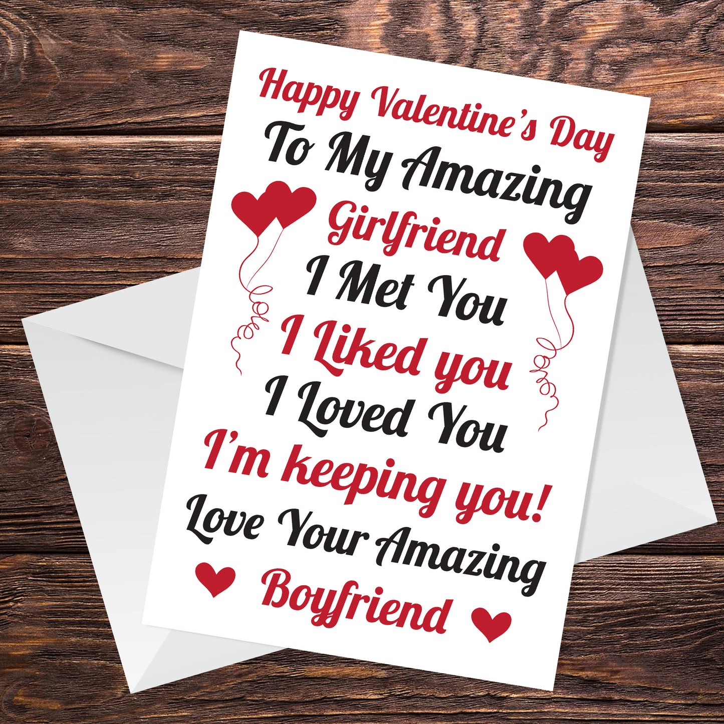 Girlfriend Valentines Day Card From Boyfriend Greetings Card