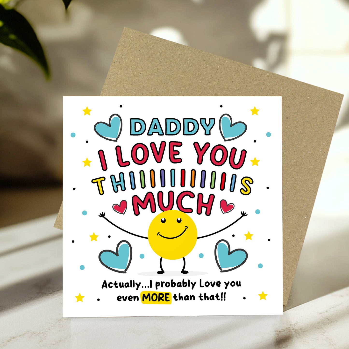 Card For Best Daddy I Love You This Much Daddy Birthday Card