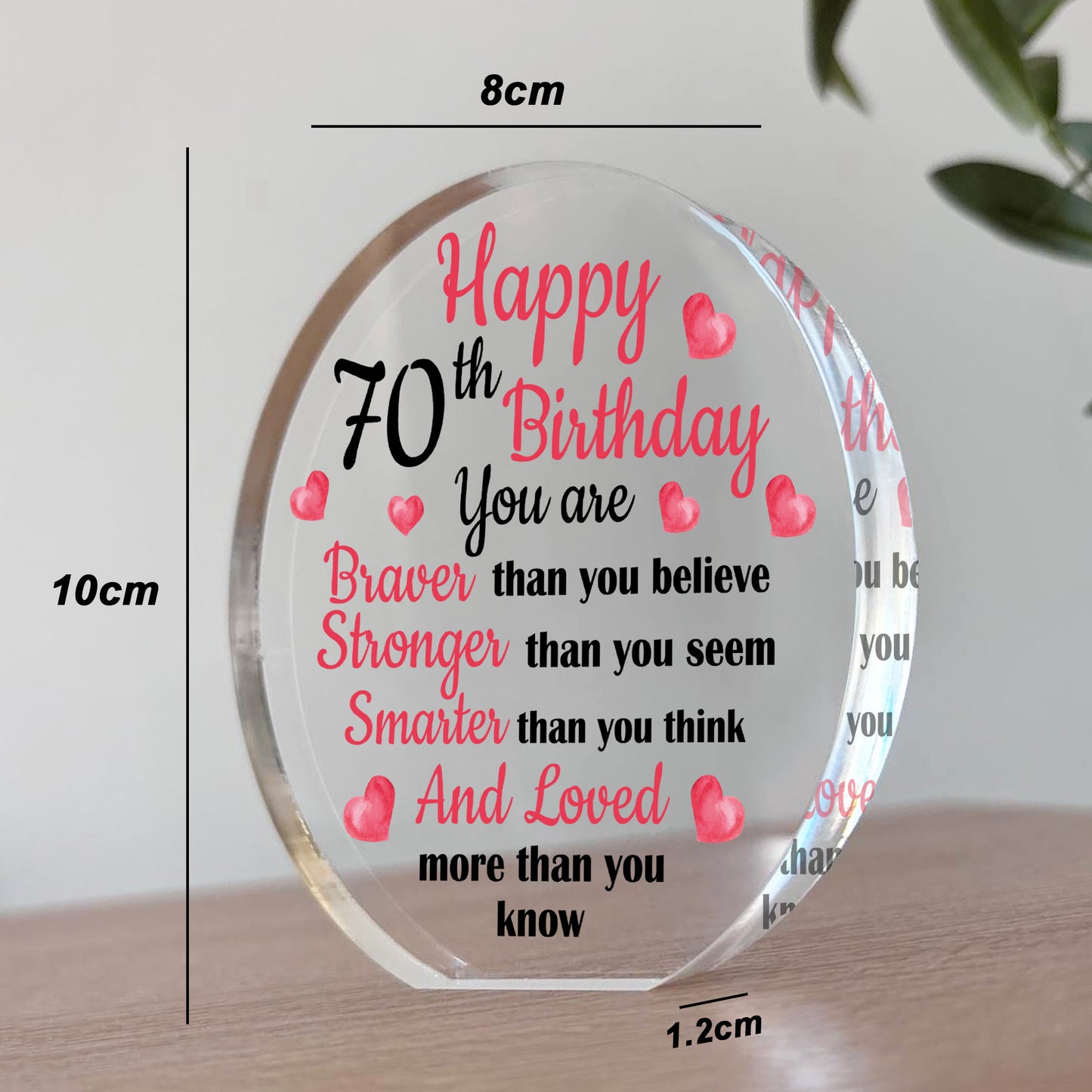 70th Birthday Gifts For Mum Auntie Sister Nan Nanny Acrylic