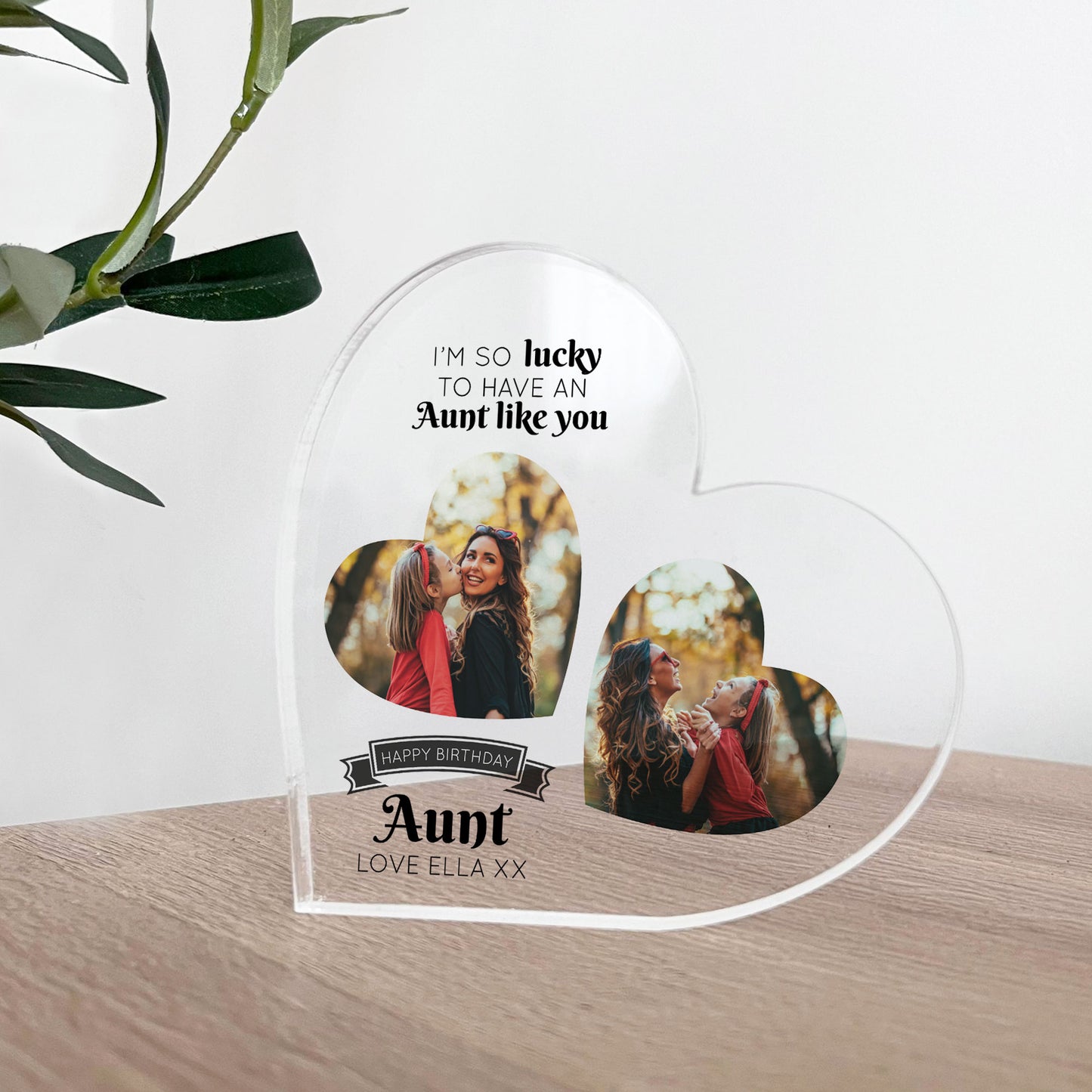 Gifts for AUNT AUNTIE Birthday Personalised Acrylic Heart
