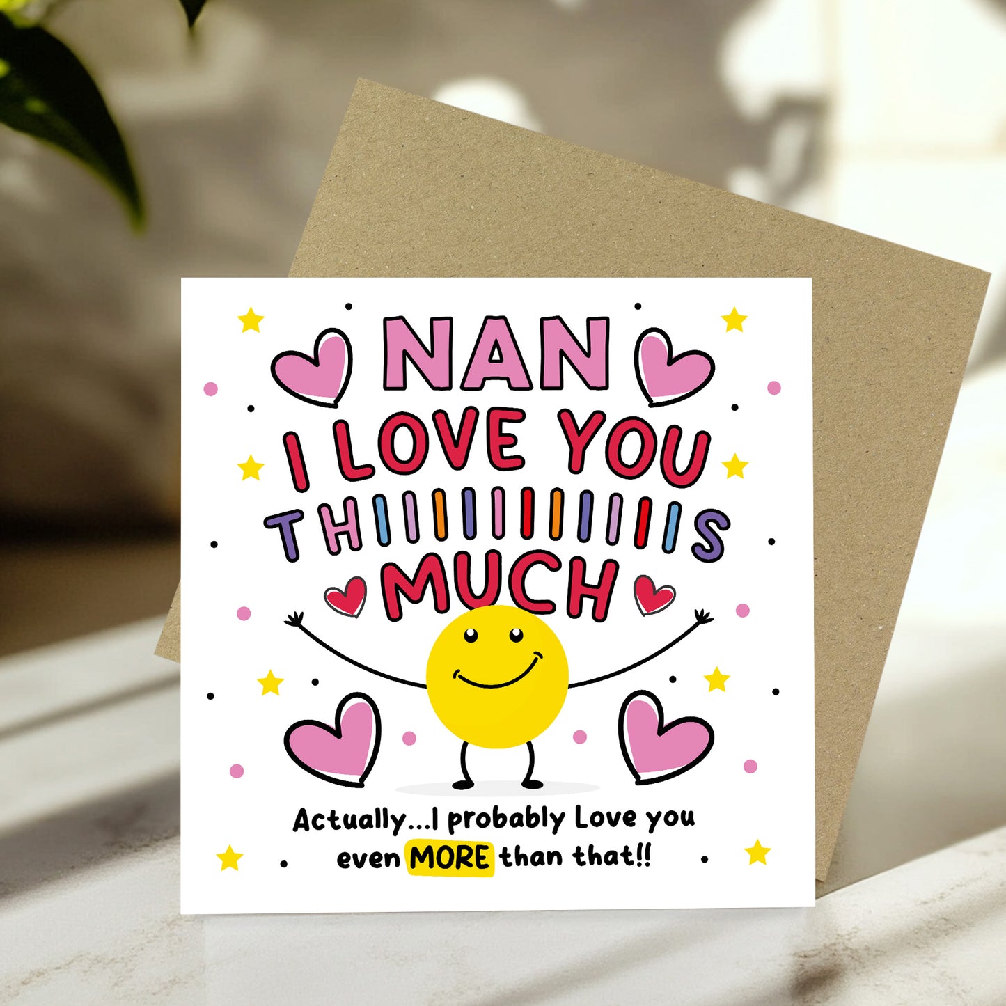 Card For Best Nan I Love You This Much Nan Birthday Card