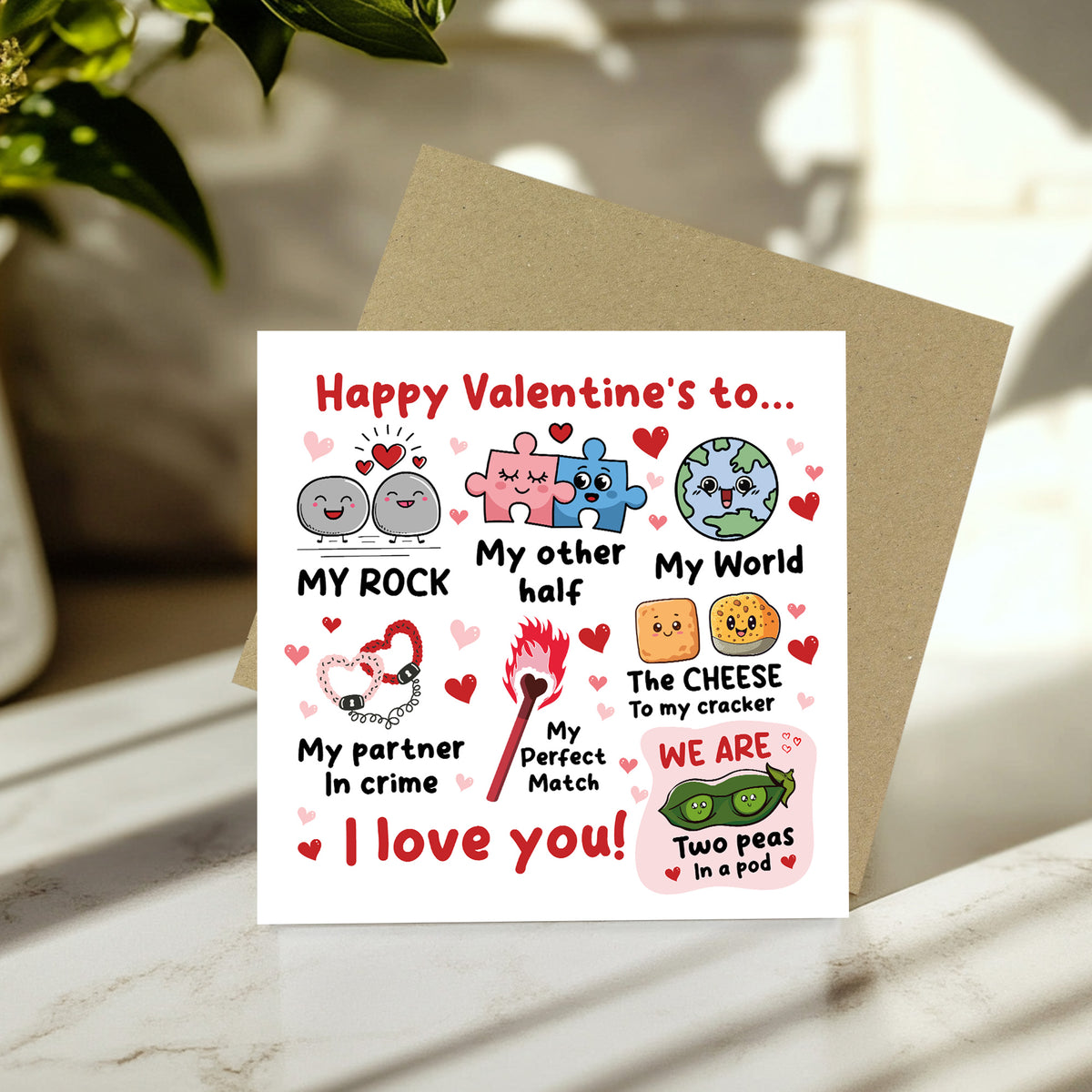 Happy Valentine's To My Rock My Other Half My World Card