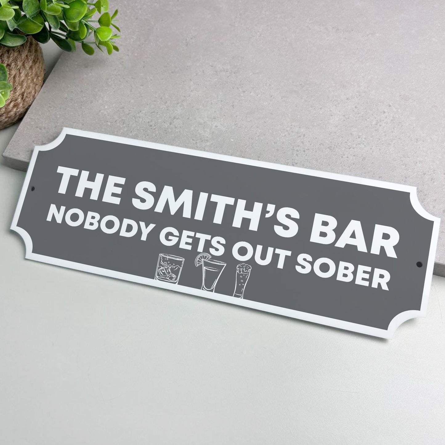 Bar Sign For Home Bar Funny Nobody Gets Out Sober For Man Cave