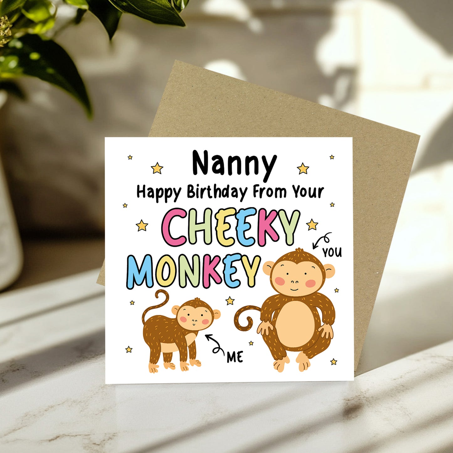 Birthday Card for Nanny From Your Cheeky Monkey Funny Card