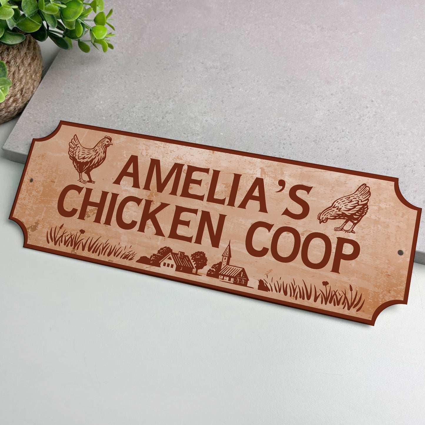 Personalised Chicken Coop Farm Sign For Outside Hen House Plaque