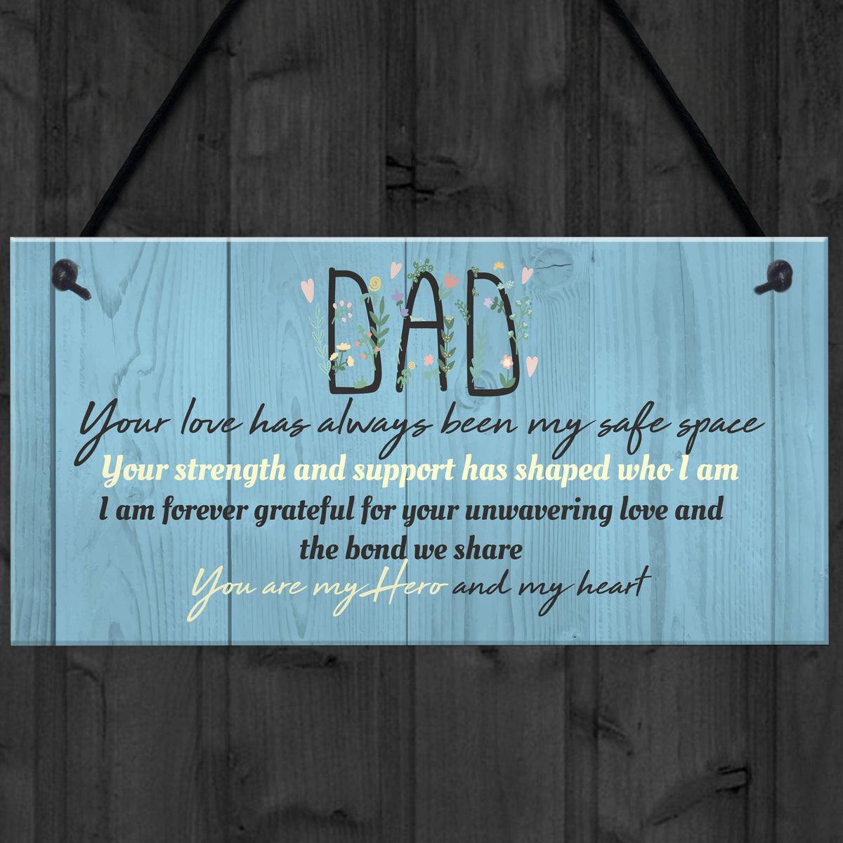 Dad Gifts From Daughter Hanging Plaque Father's Day Birthday