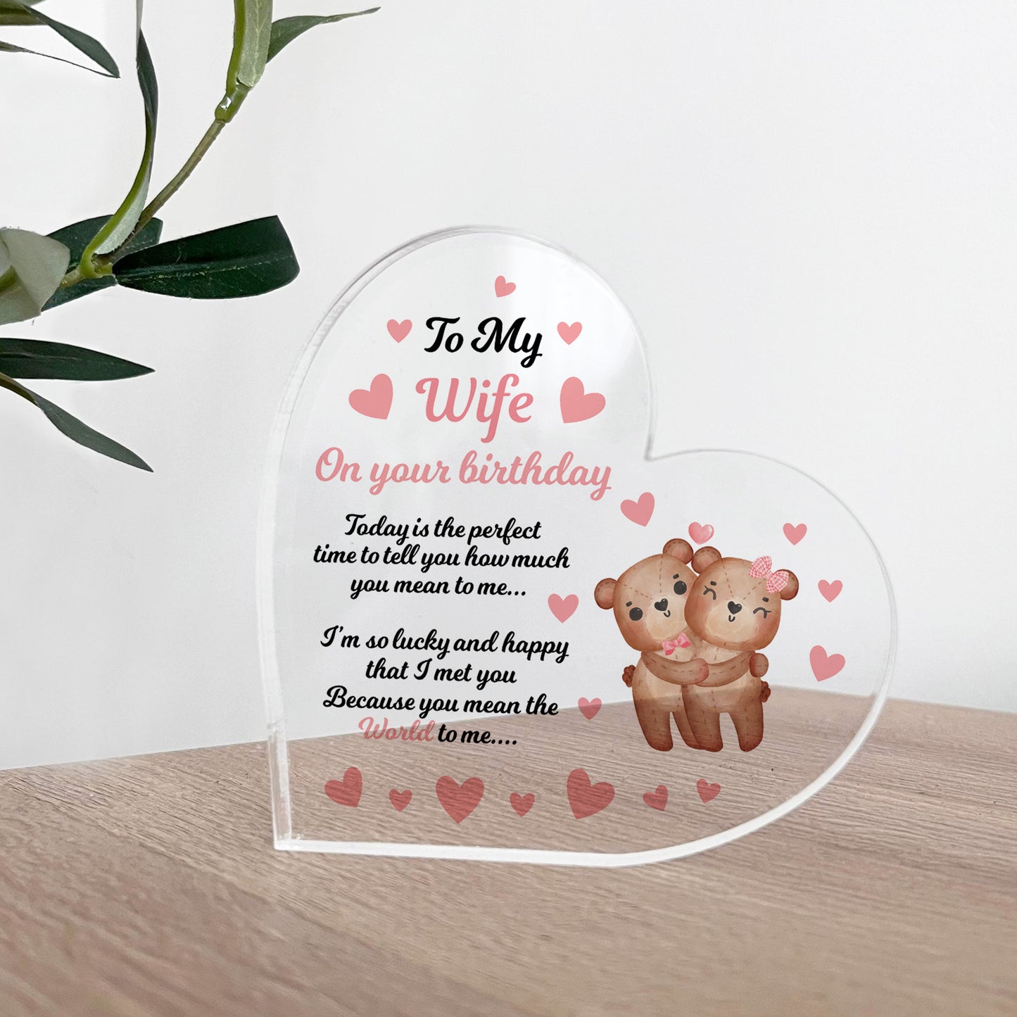 To My Wife On Your Birthday Acrylic Plaque Birthday Gift