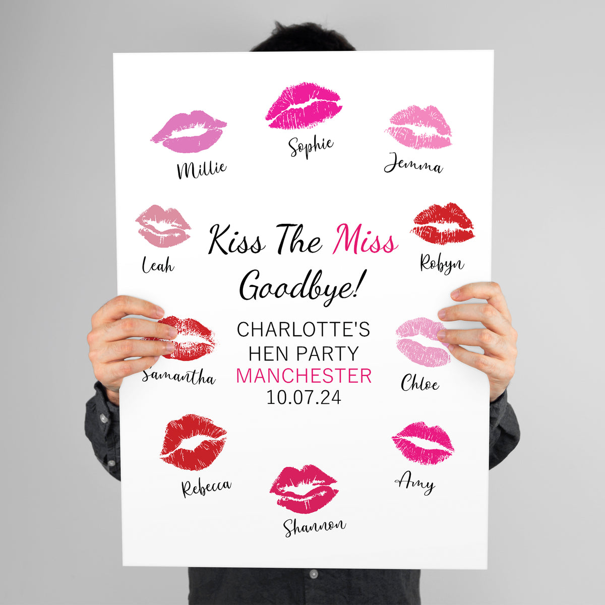 Kiss The Miss Goodbye A3 Hen Party Print Keepsake Gifts