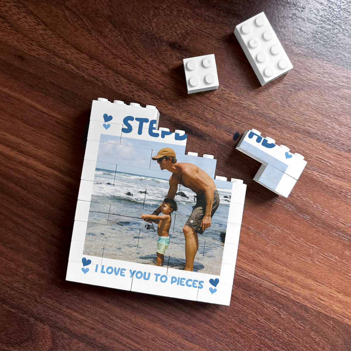 Personalised Brick Photo Block Thank You Gift for Stepdad