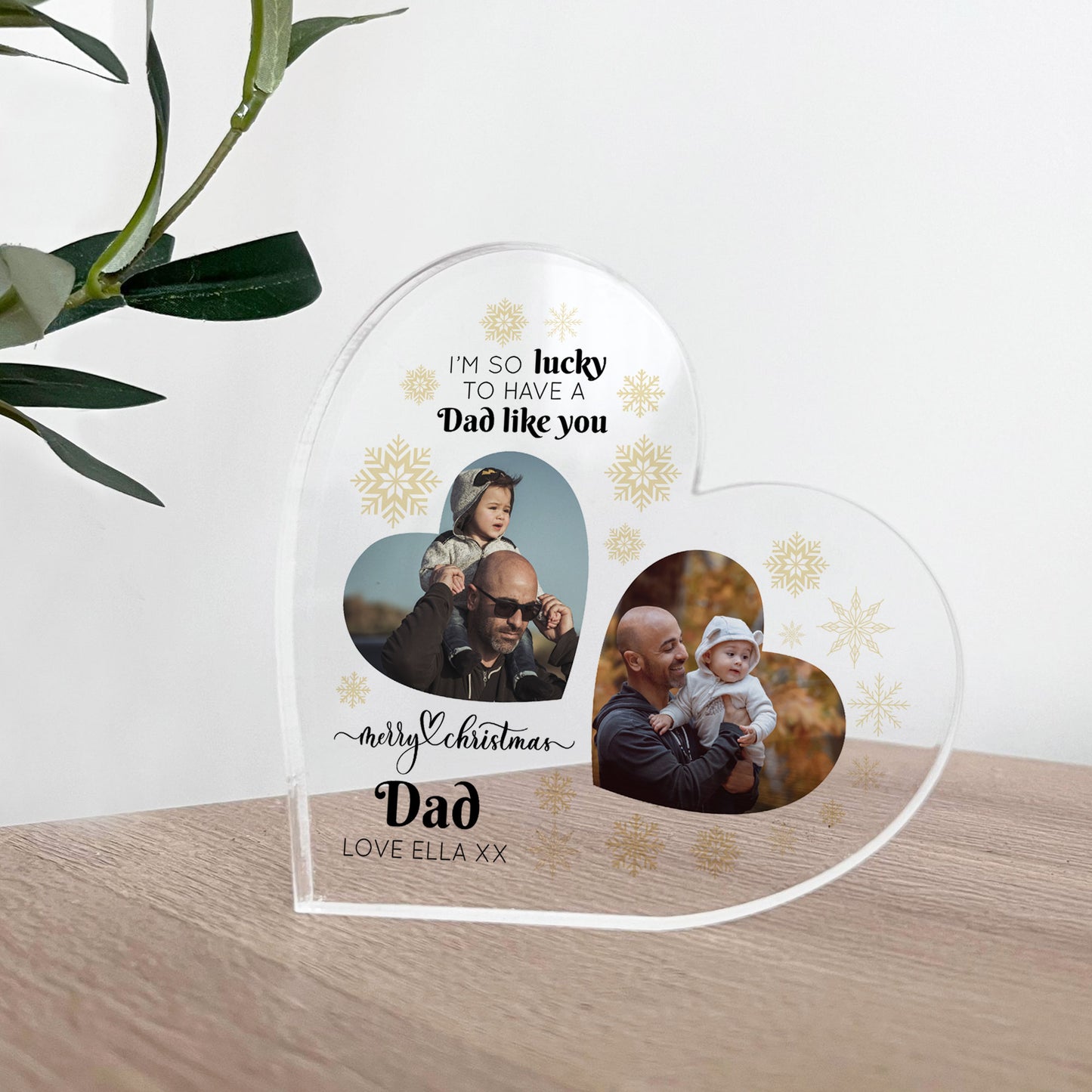 Dad Gifts For Christmas Personalised Acrylic Heart Plaque