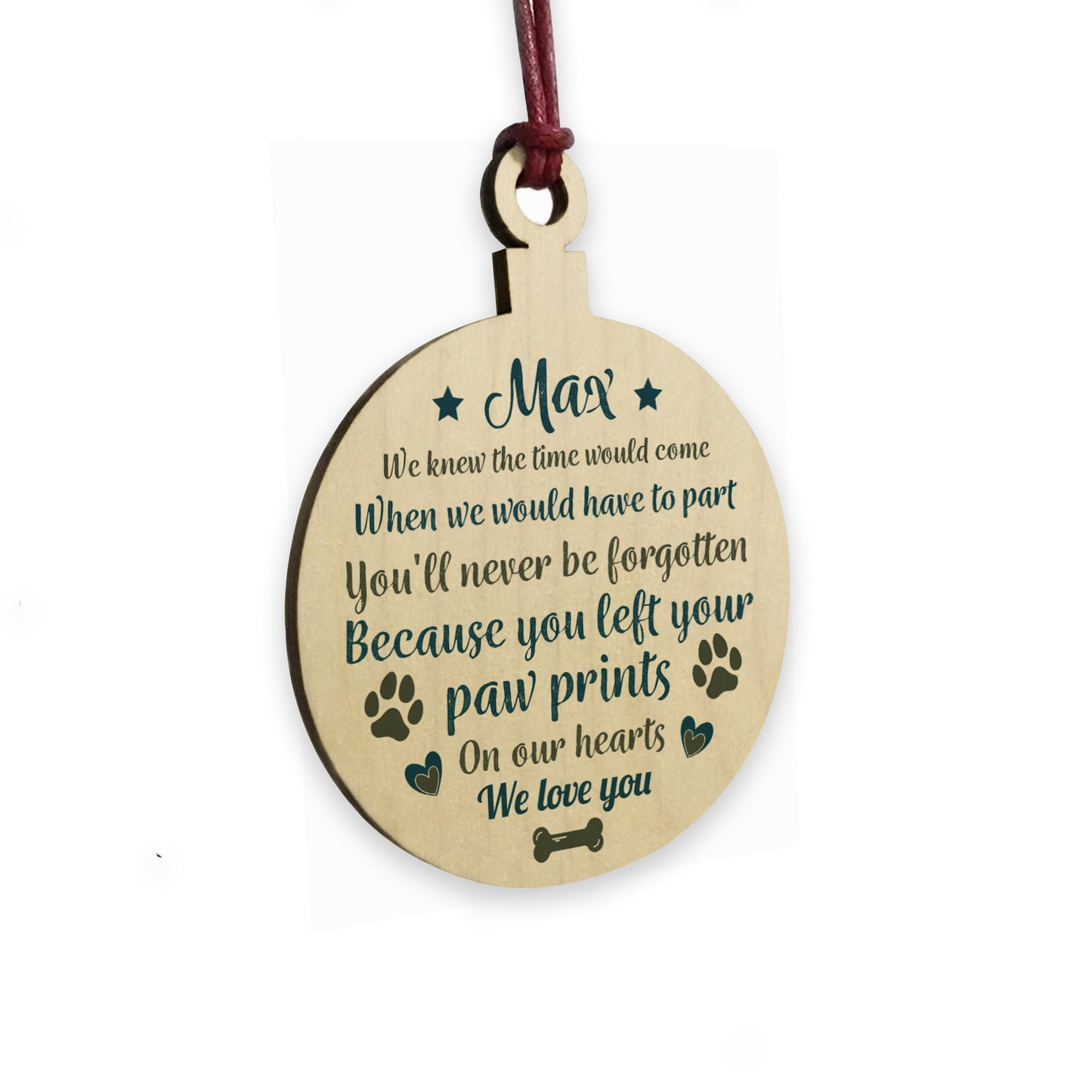 Pet Memorial Wooden Christmas Tree Decoration Personalised
