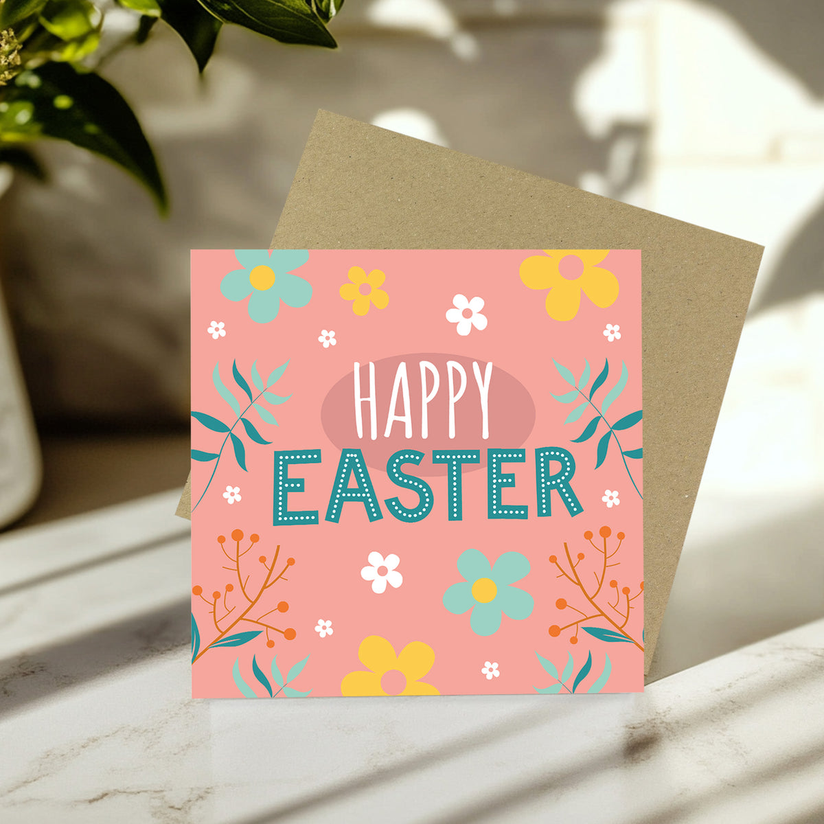 Easter Card, Pink Easter Card, Card For Easter, Easter Wishes
