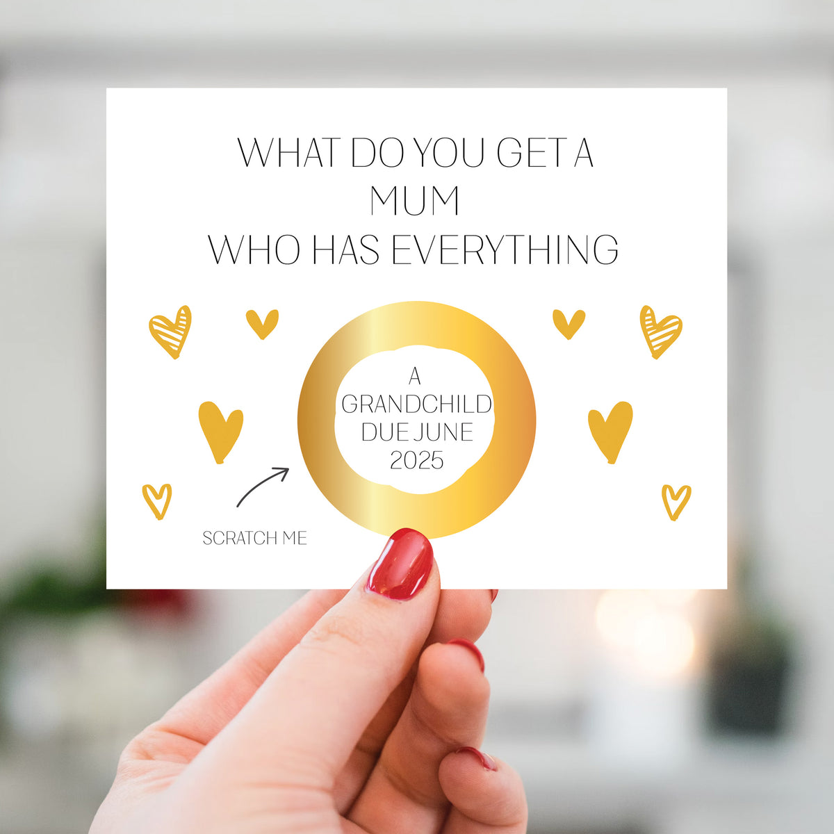 Mum Pregnancy Scratch Off Card for Mum Grandchild Reveal Card