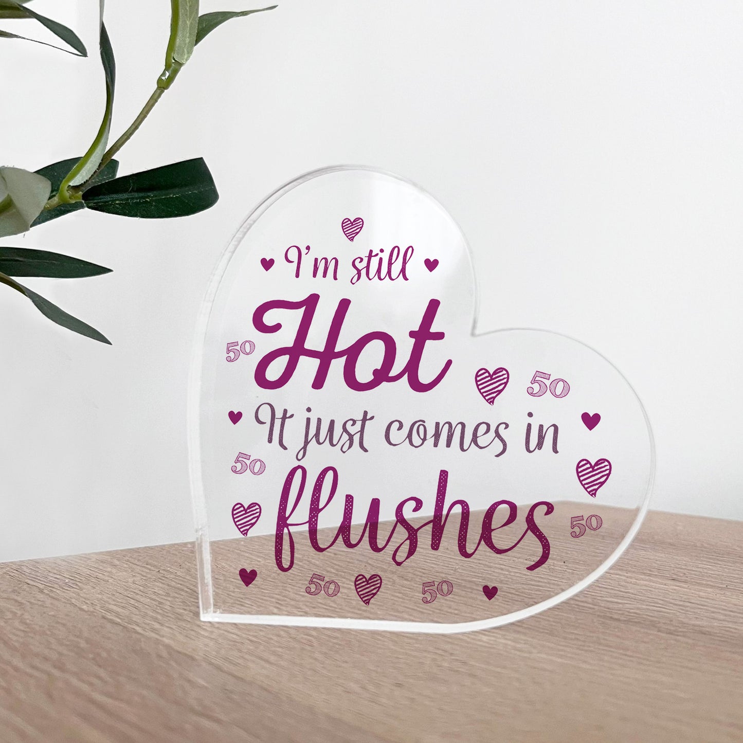 Funny 50th Birthday Gifts For Women Fifty Gift Acrylic Heart