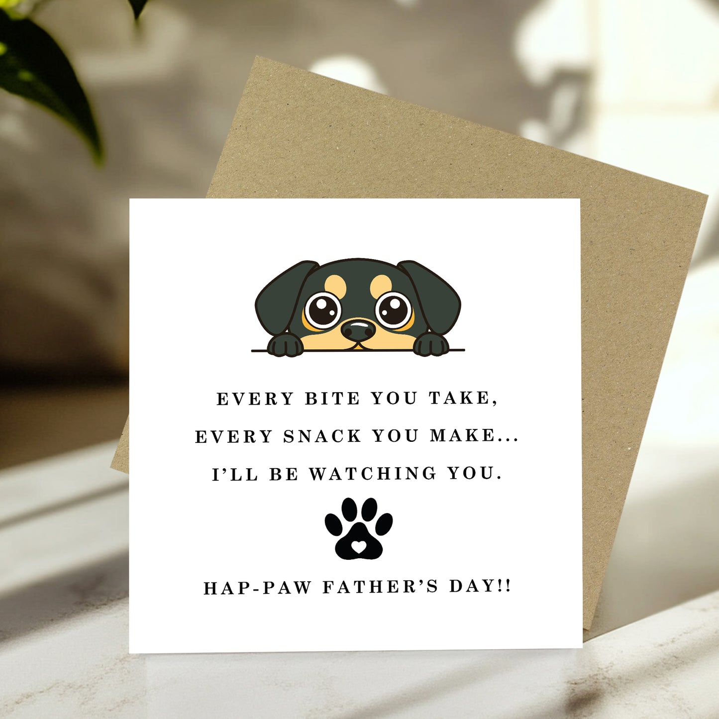Funny Fathers Day Card From Dog Hap-paw Fathers Day Card Joke