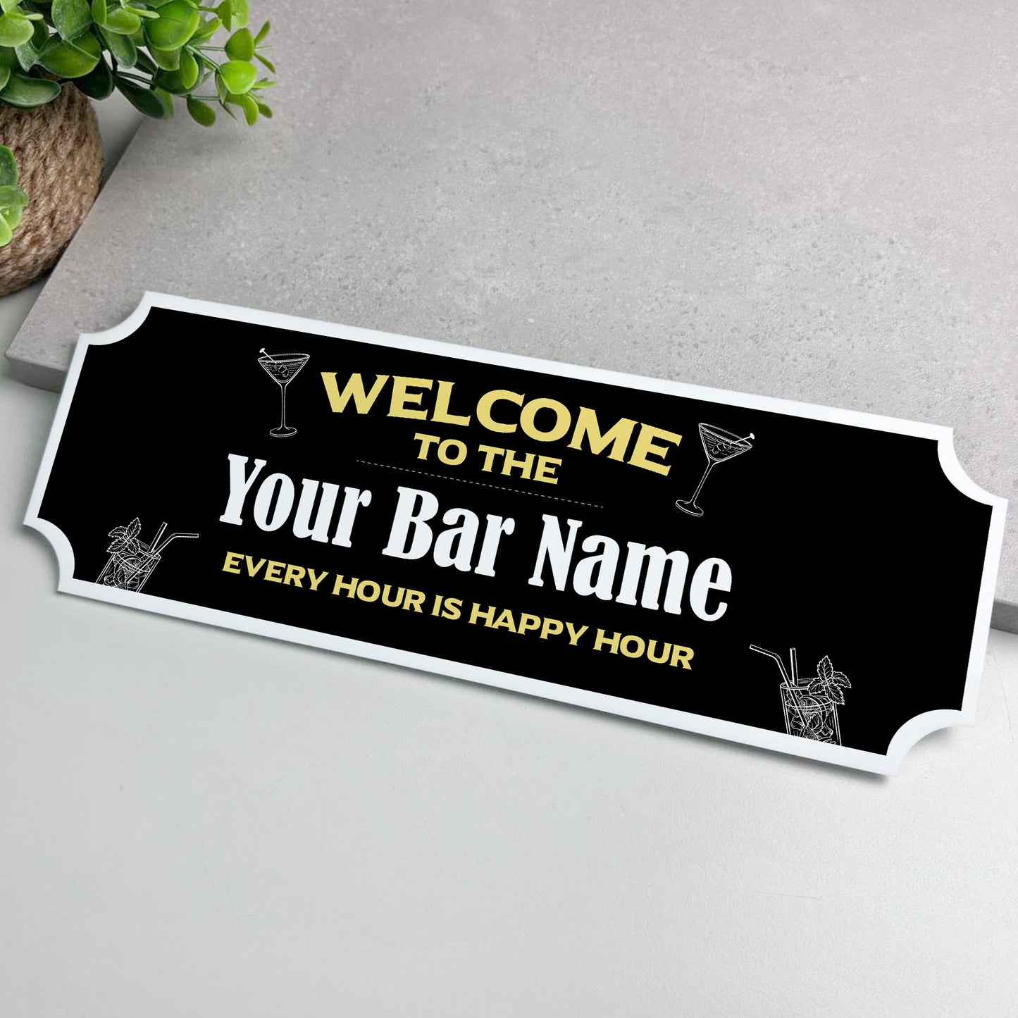 Personalised Bar Welcome Signs Home Bar Gift Accessories Outdoor