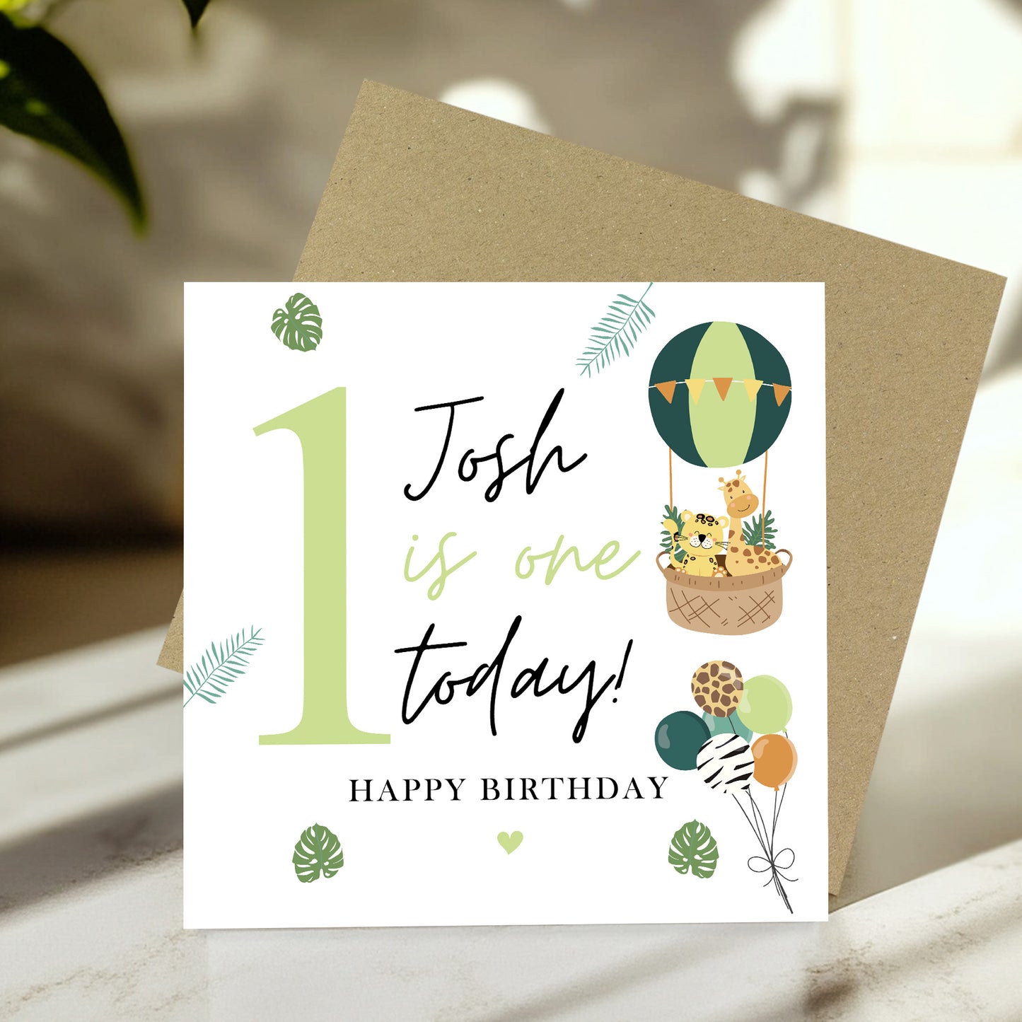 Personalised First Birthday Card For Baby Boy Son Grandson