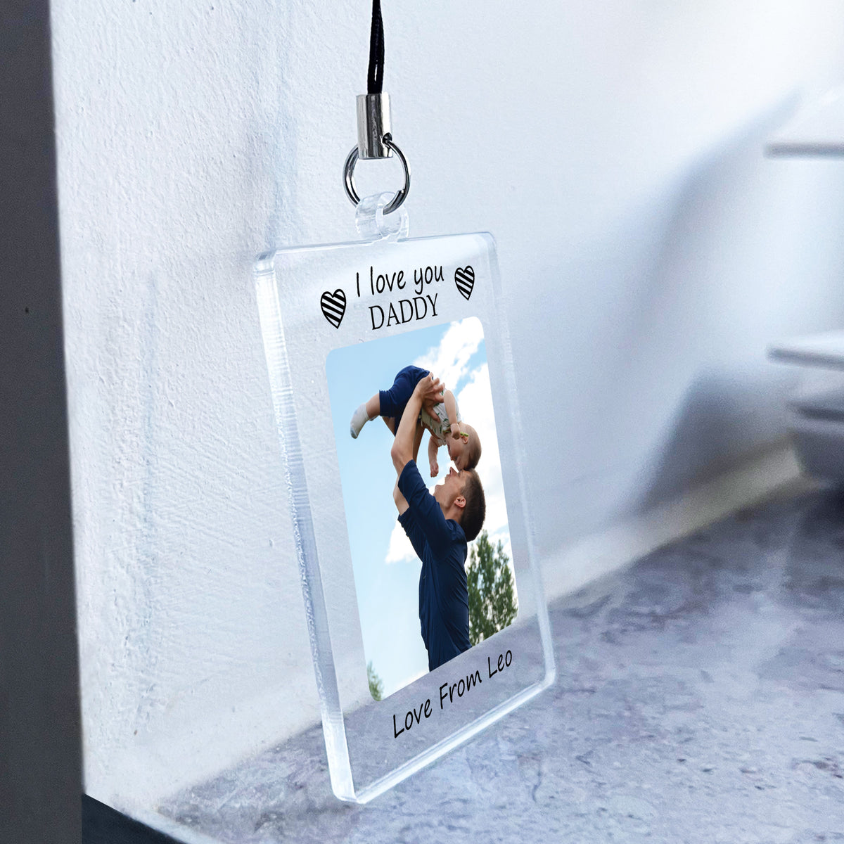 PERSONALISED GIFT FOR HIM BIRTHDAY GIFT FOR DADDY PHOTO KEYRING