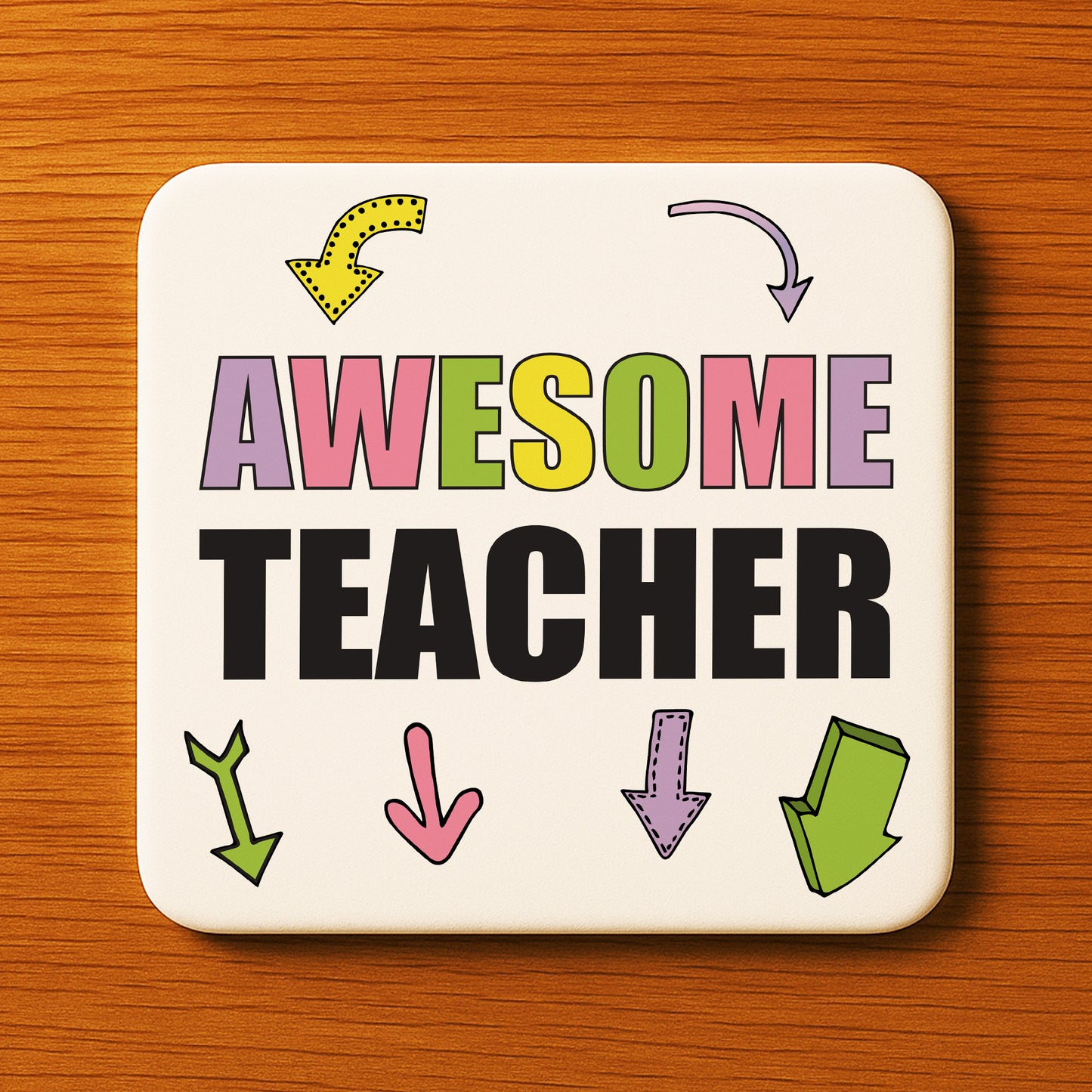 Gift For Teacher AWESOME TEACHER Coaster Teacher Appreciation