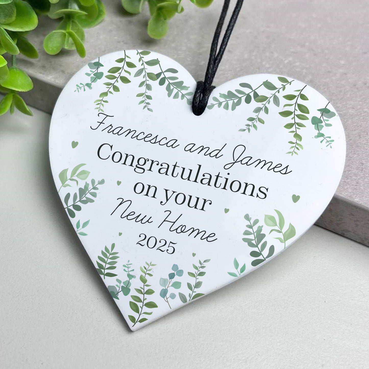 Personalised New Home Gift For Friend Couple Hanging Heart