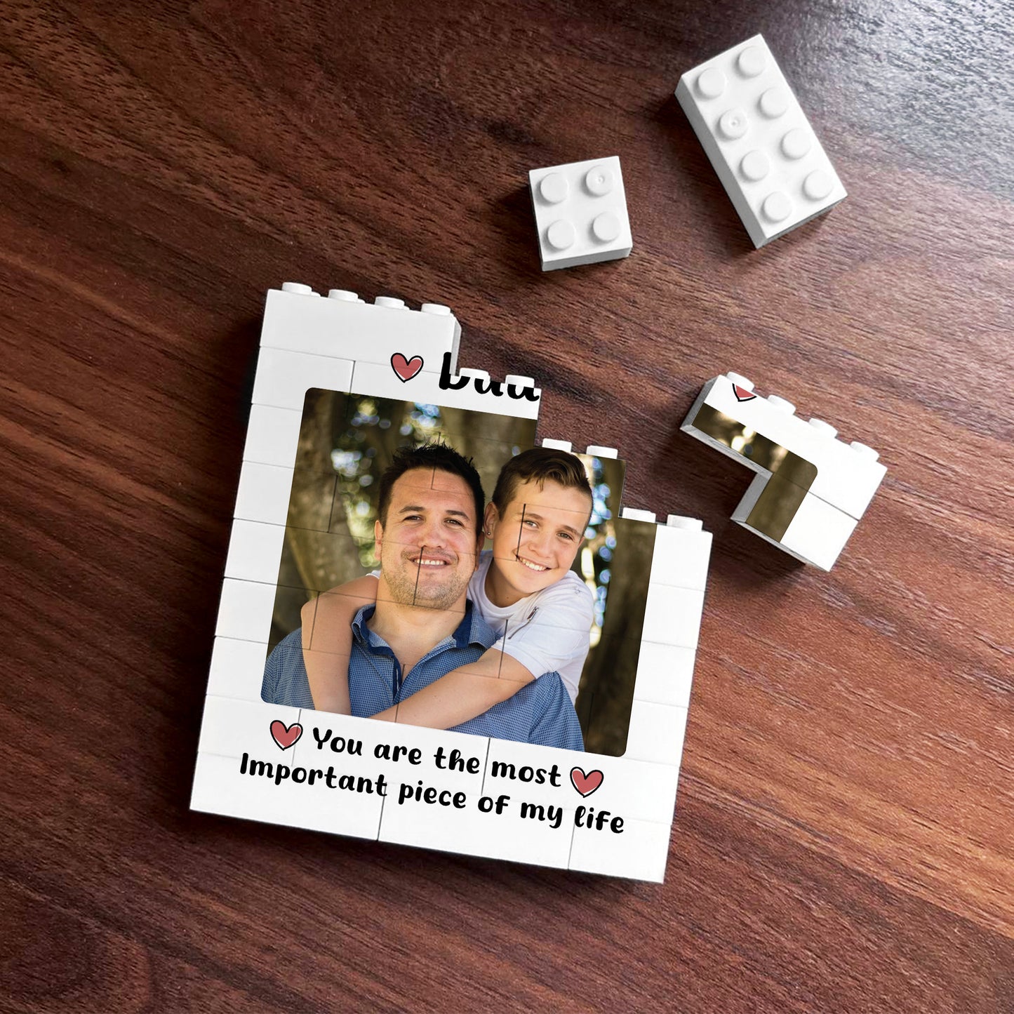 Personalised Brick Photo Block Thank You Gift for Dad Important