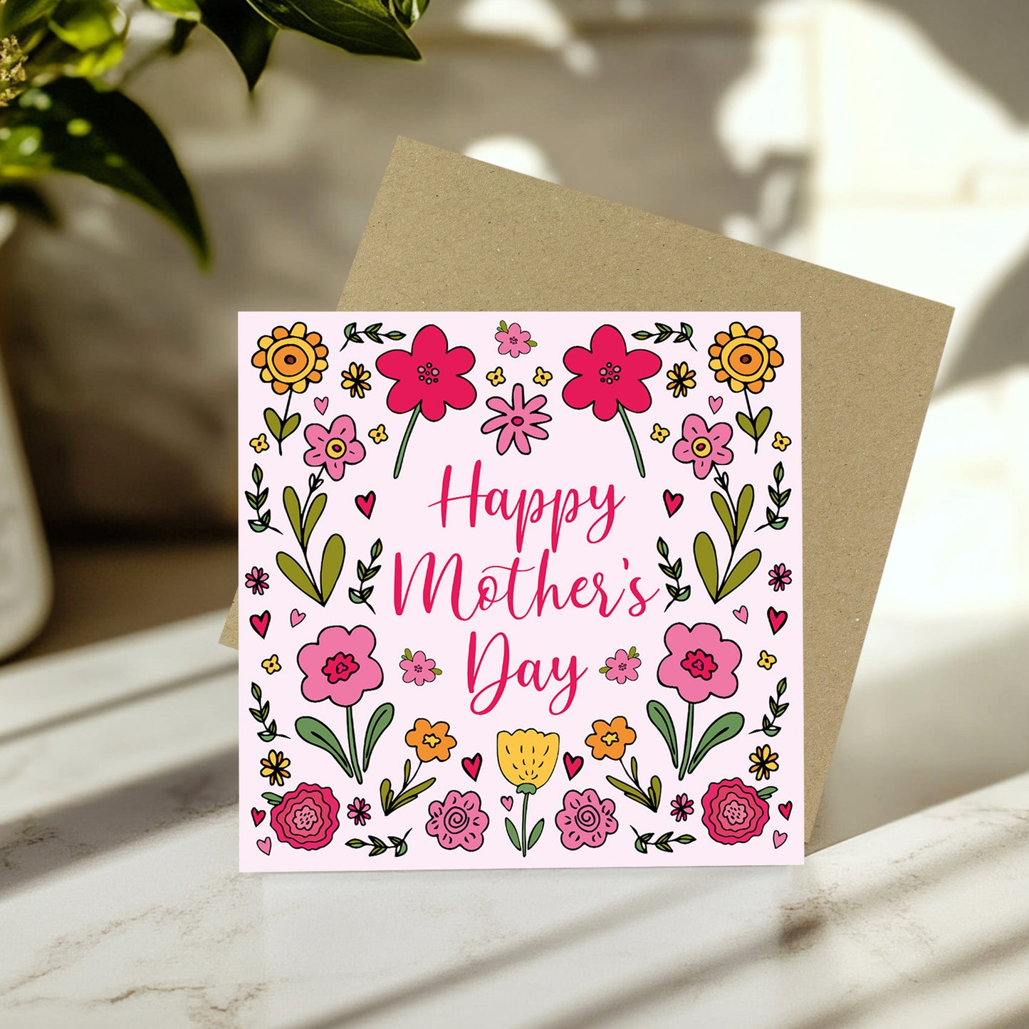 Floral Mothers Day Card, Nan Card, Mum Card, Card From Daughter