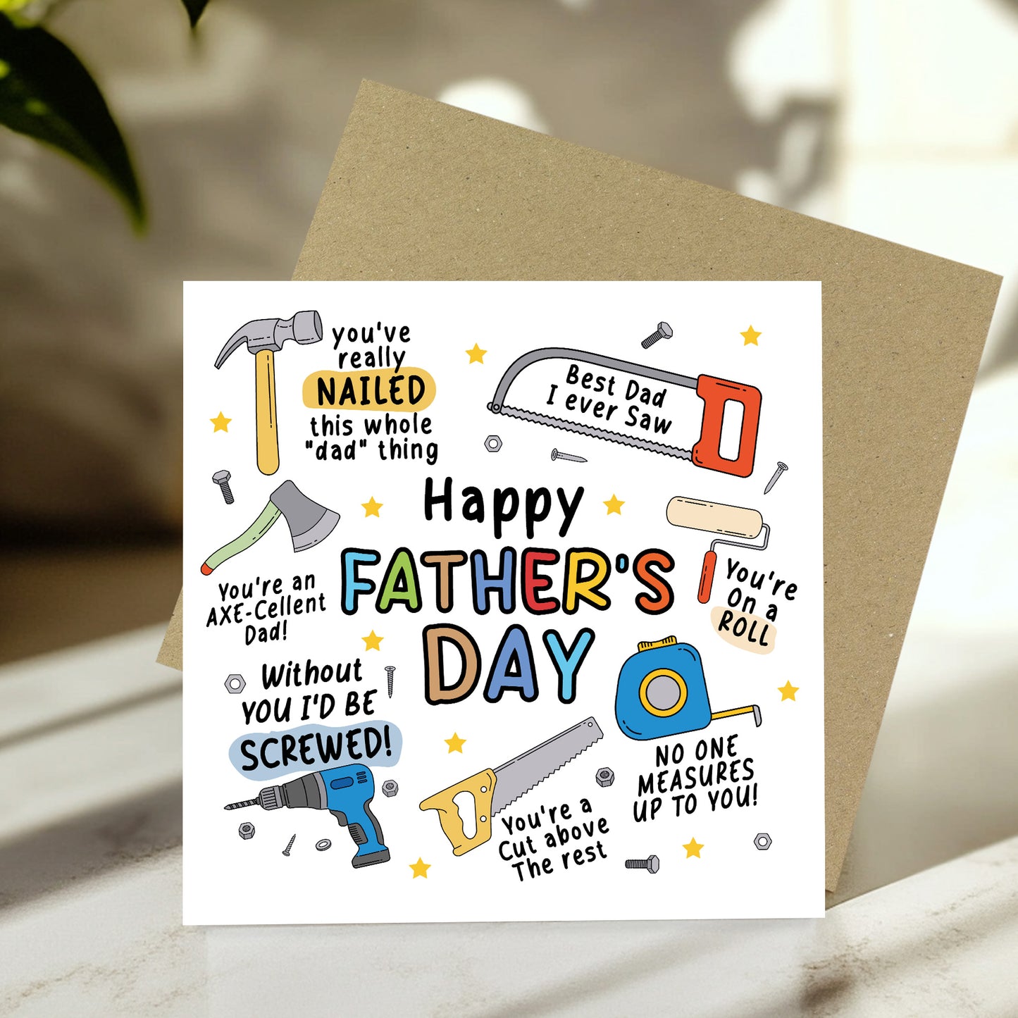 Happy Fathers Day Card Novelty Tool Pun Card For Dad Father's