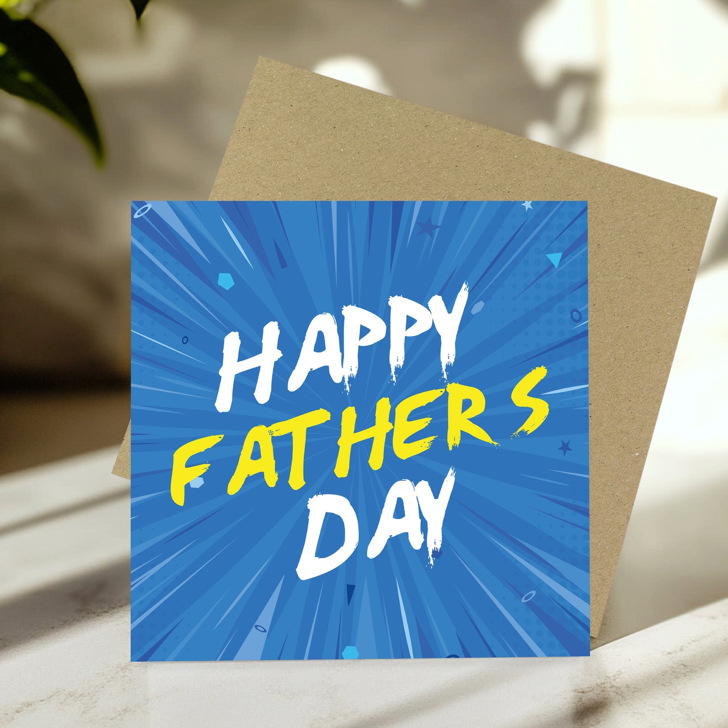Happy Fathers Day Card For Dad 145 x 145mm With Kraft Envelope
